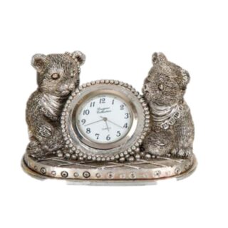 Επιτραπέζιο Ρολόι με δυο αρκουδακια 925 silver 05S-122