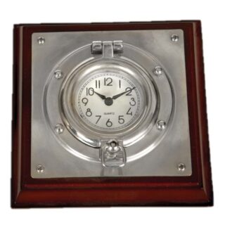 Ρολόι Γραφείου Ναυτικού 'στιλ σε ξυλινη βαση 10123PW (W)