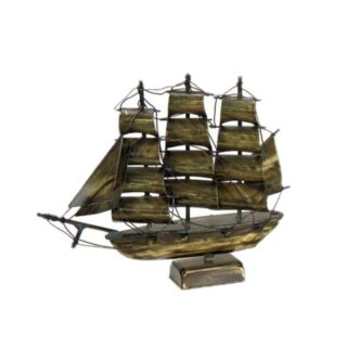Χειροποίητο διακοσμητικό καράβι από μπρούτζο πάνω σε βάση BT26AF