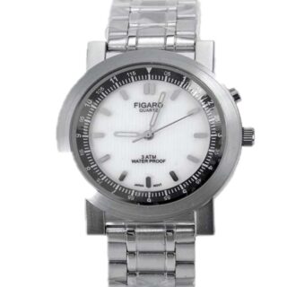 Ανδρικά Ρολόγια με Μπρασελέ με Ασημί Λουράκι figaro S1683