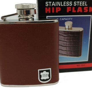 Φλασκί ποτού απο ανοξείδωτο ατσάλι leather dark 812Κ