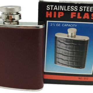 Φλασκί ποτού leather brown 812k stainless steel