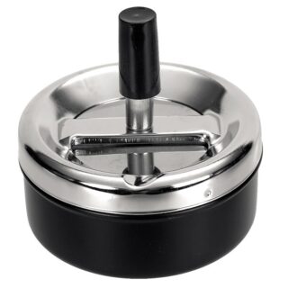 Σταχτοδοχείο με καπακι αντιανεμικο μαυρω 916