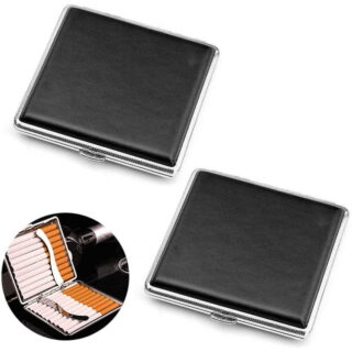 Ταμπακιέρα για 20 τσιγάρα μαύρη με μέταλλο