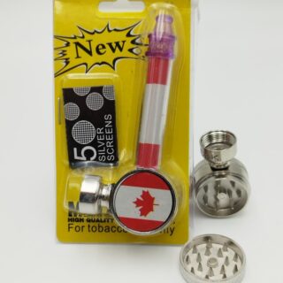 Μεταλλική πιπα canada με Τριφτή καπνού σέρτικο & 5 σήτες