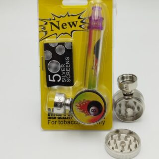 Μεταλλική πιπα hemp μπάλα με ενσωματωμένο  Τριφτή καπνού  & 5 σήτες