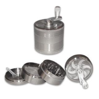 Μήλος grinder αλουμινίου ασημί 55mm - 4 parts