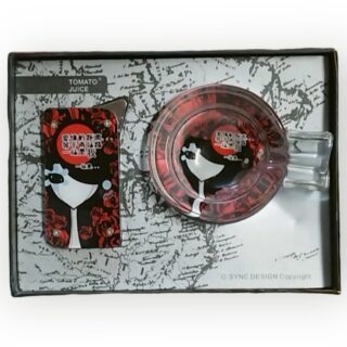 Μεταλλικό Σετ Αναπτήρας με Γυάλινο Σταχτοδοχείο Tomato Juice