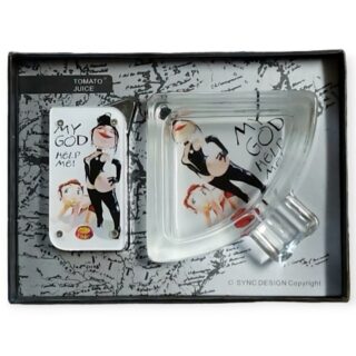 Σετ Μεταλλικός Αναπτήρας με Γυάλινο Σταχτοδοχείο Tomato Juice