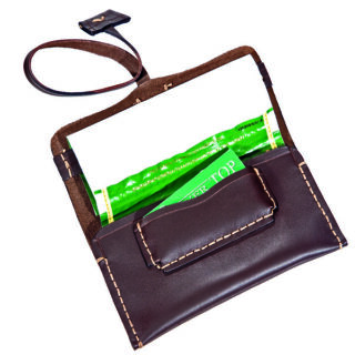 Καπνοθήκη χειροποίητη δερμάτινη καφέ