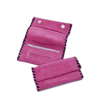 Καπνοθήκη δερμάτινη σουέτ με διπλό μαγνητικό κούμπωμα roz