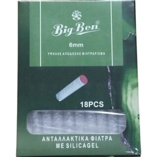 Ανταλλακτικα Φιλτρα Πιπας Τσιγαρου Big Ben Crystal Filters 6.00mm 18τεμ.