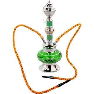 Ναργιλές Διπλός κίτρινος Elegant σε Πράσινο χρώμα resin hookah