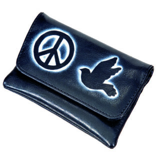 Δερμάτινη Θήκη Καπνού με σχεδιο το σημα της ειρήνης