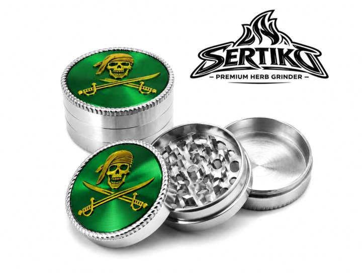 SERTIKO Pirate Glow Aluminium Grinder 3 Parts